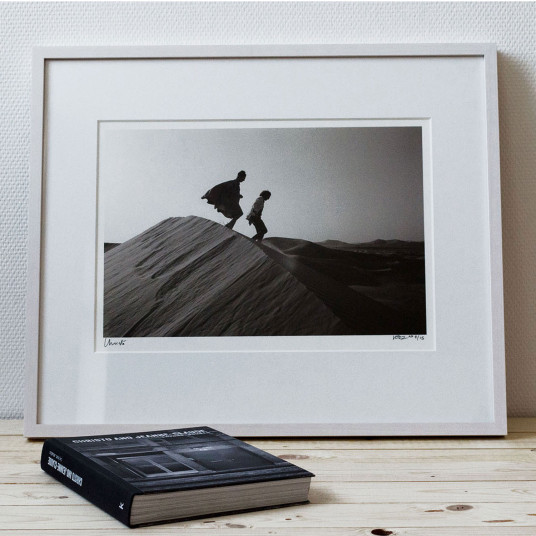 Christo and Jeanne-Claude working on The Mastaba, United Arab Emirates, 1982