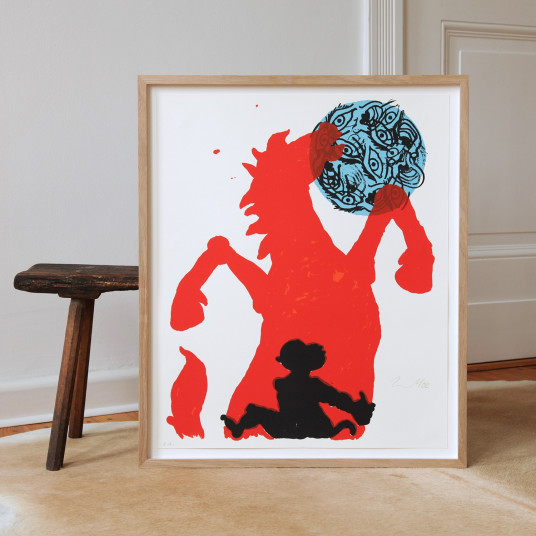 Ohne Titel (Pferd, Affe, Augenkugel)